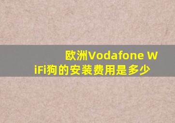 欧洲Vodafone WiFi狗的安装费用是多少